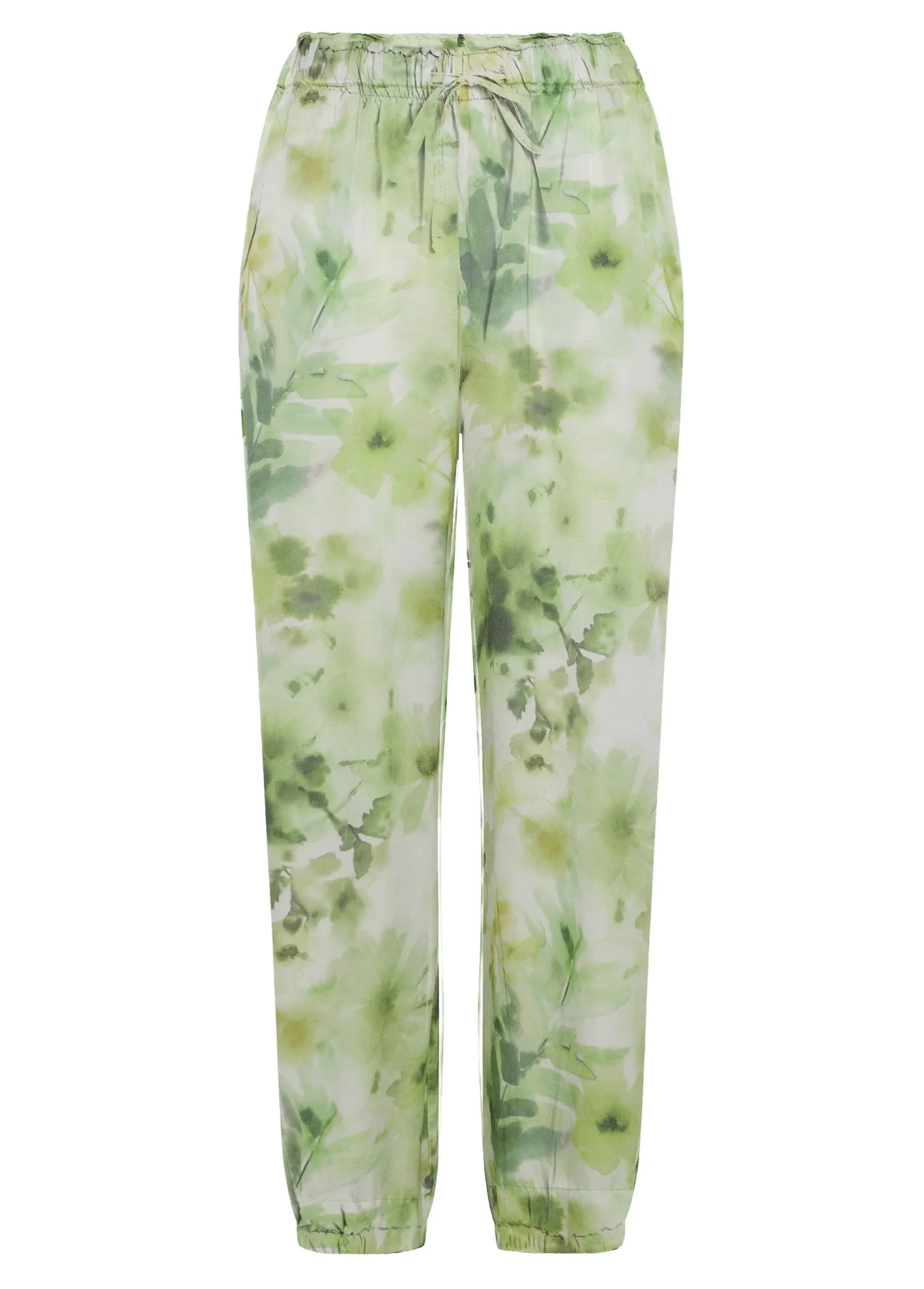 DEHA Pantaloni*Pantalone Jogger In Raso Stampato Verde