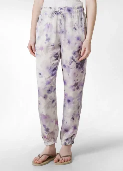 DEHA Pantaloni*Pantalone Jogger In Raso Stampato Viola