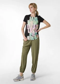 DEHA Pantaloni*Pantalone Jogger In Twill Tencel Verde