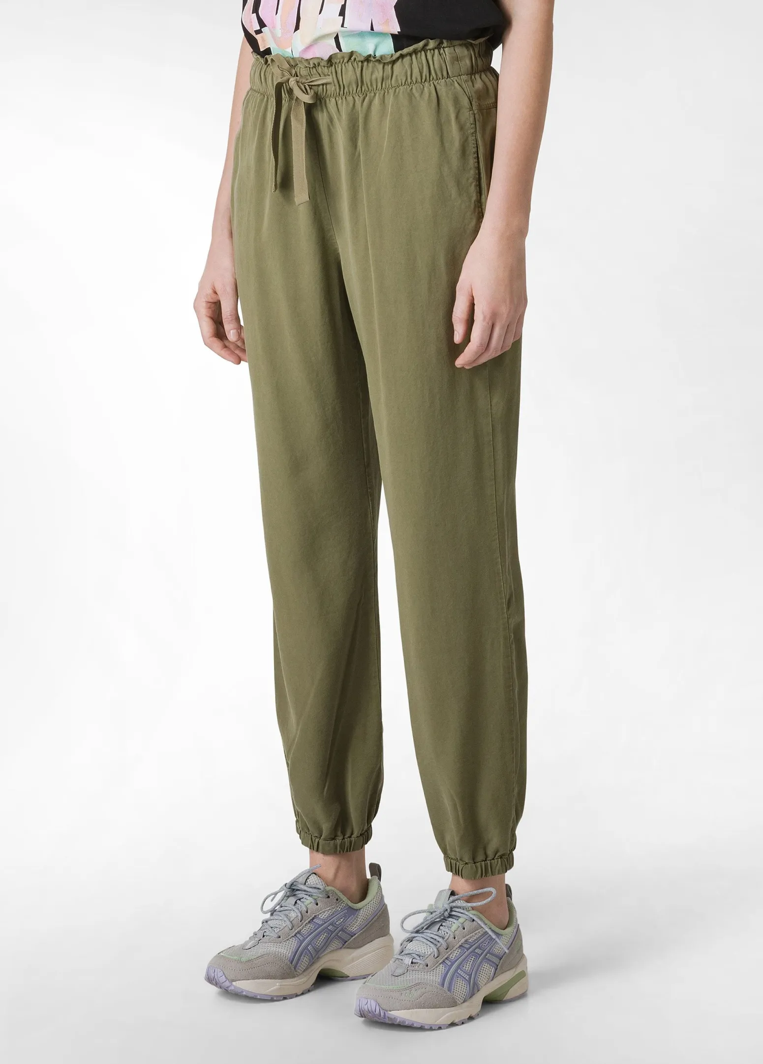 DEHA Pantaloni*Pantalone Jogger In Twill Tencel Verde