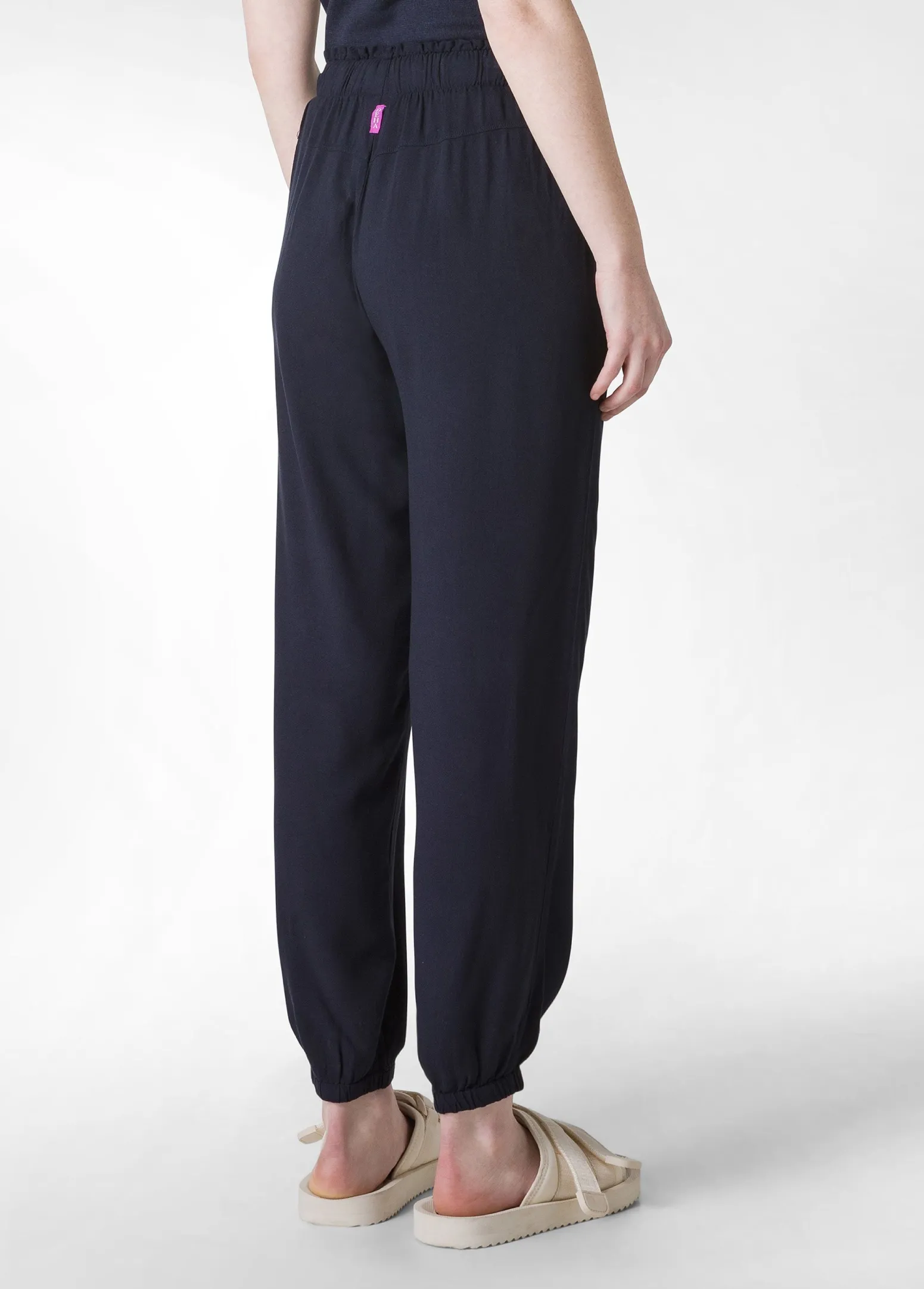 DEHA Pantaloni*Pantalone Jogger In Viscosa Crepe Blu