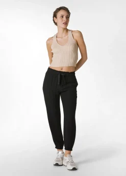 DEHA Pantaloni*Pantalone Jogger In Viscosa Crepe Nero