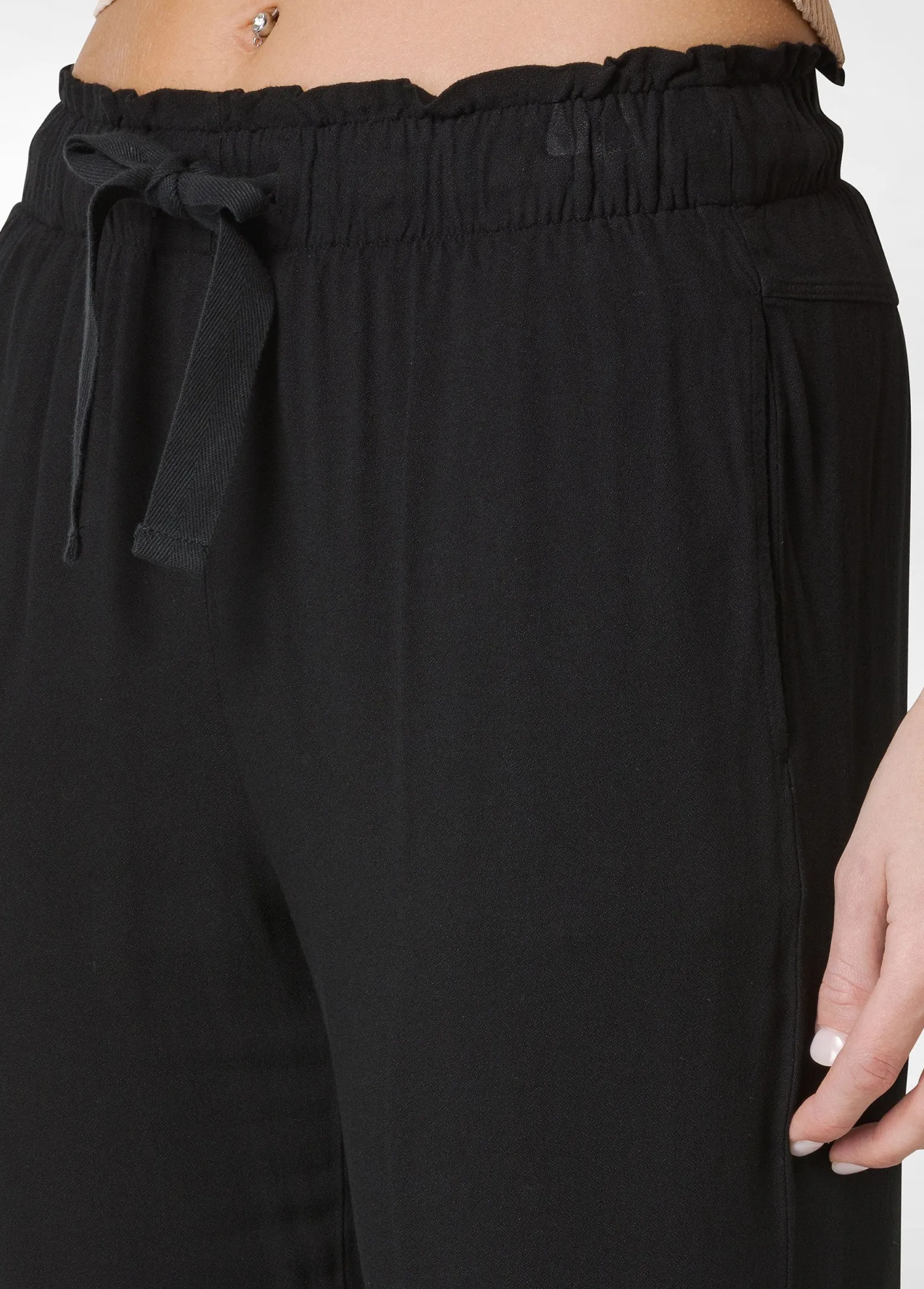 DEHA Pantaloni*Pantalone Jogger In Viscosa Crepe Nero