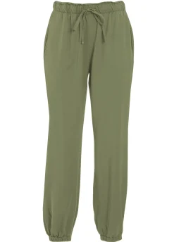 DEHA Pantaloni*Pantalone Jogger In Viscosa Crepe Verde