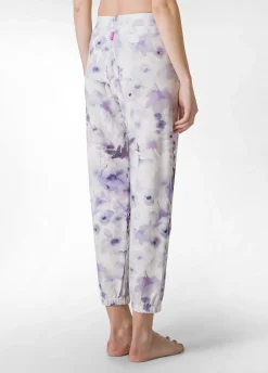 DEHA Pantaloni*Pantalone Morbido Misto Viscosa Stampato Viola