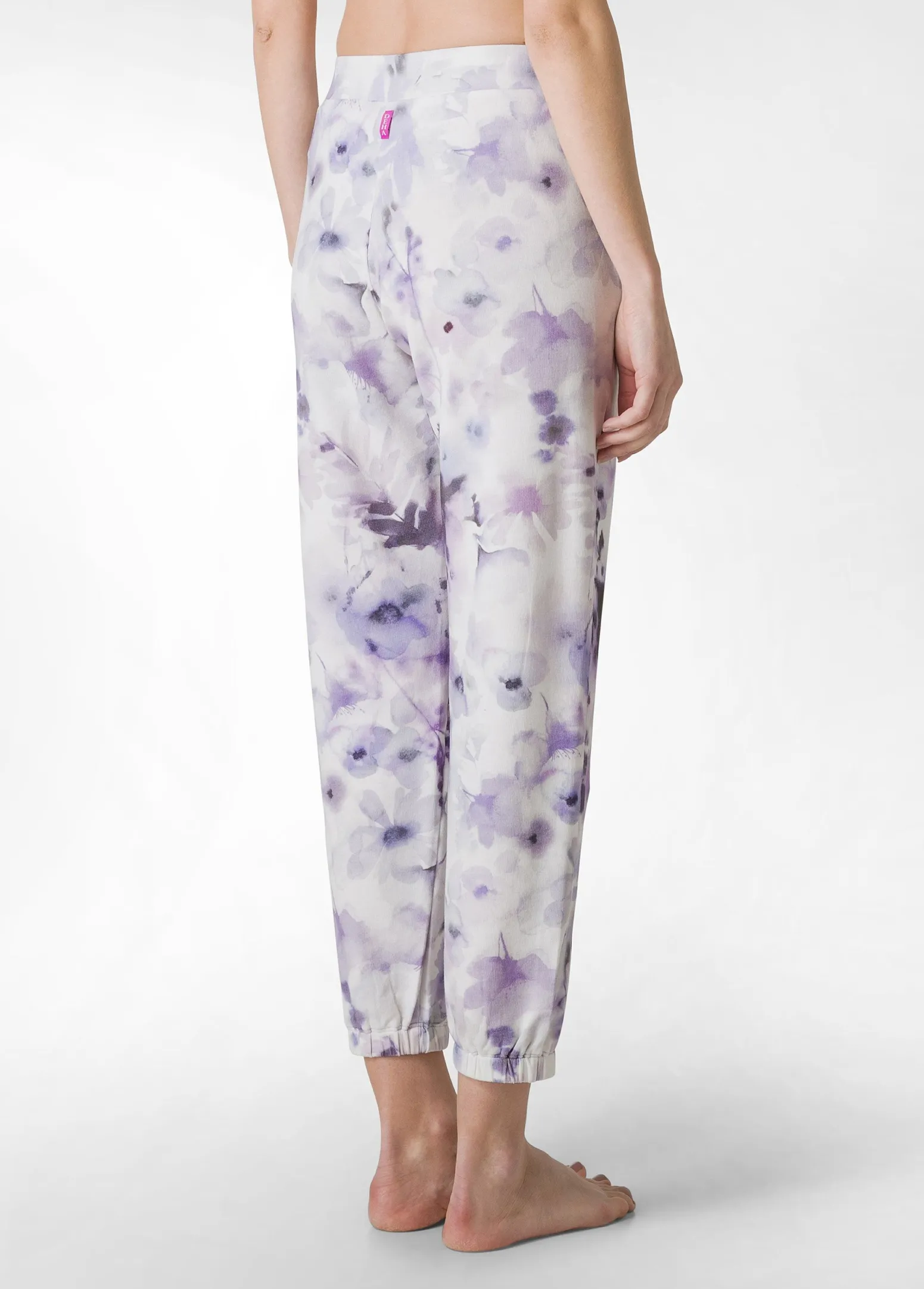 DEHA Pantaloni*Pantalone Morbido Misto Viscosa Stampato Viola