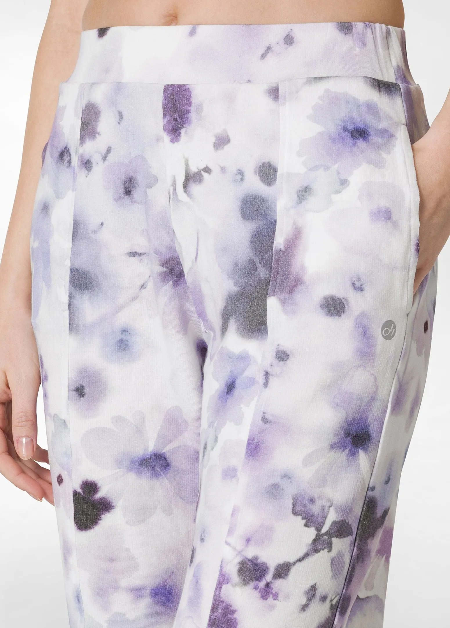 DEHA Pantaloni*Pantalone Morbido Misto Viscosa Stampato Viola
