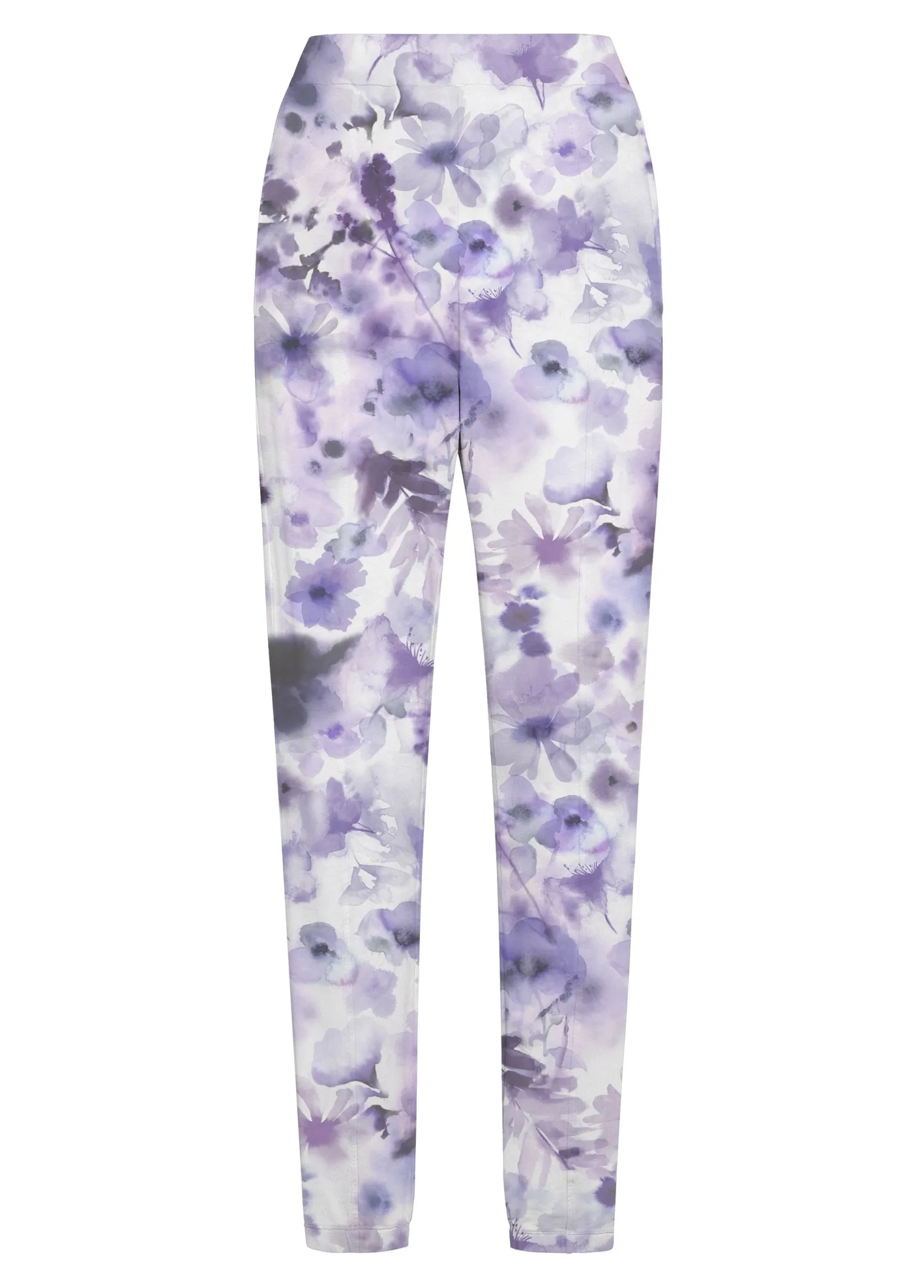 DEHA Pantaloni*Pantalone Morbido Misto Viscosa Stampato Viola