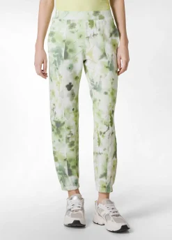 DEHA Pantaloni*Pantalone Morbido Misto Viscosa Stampato Verde