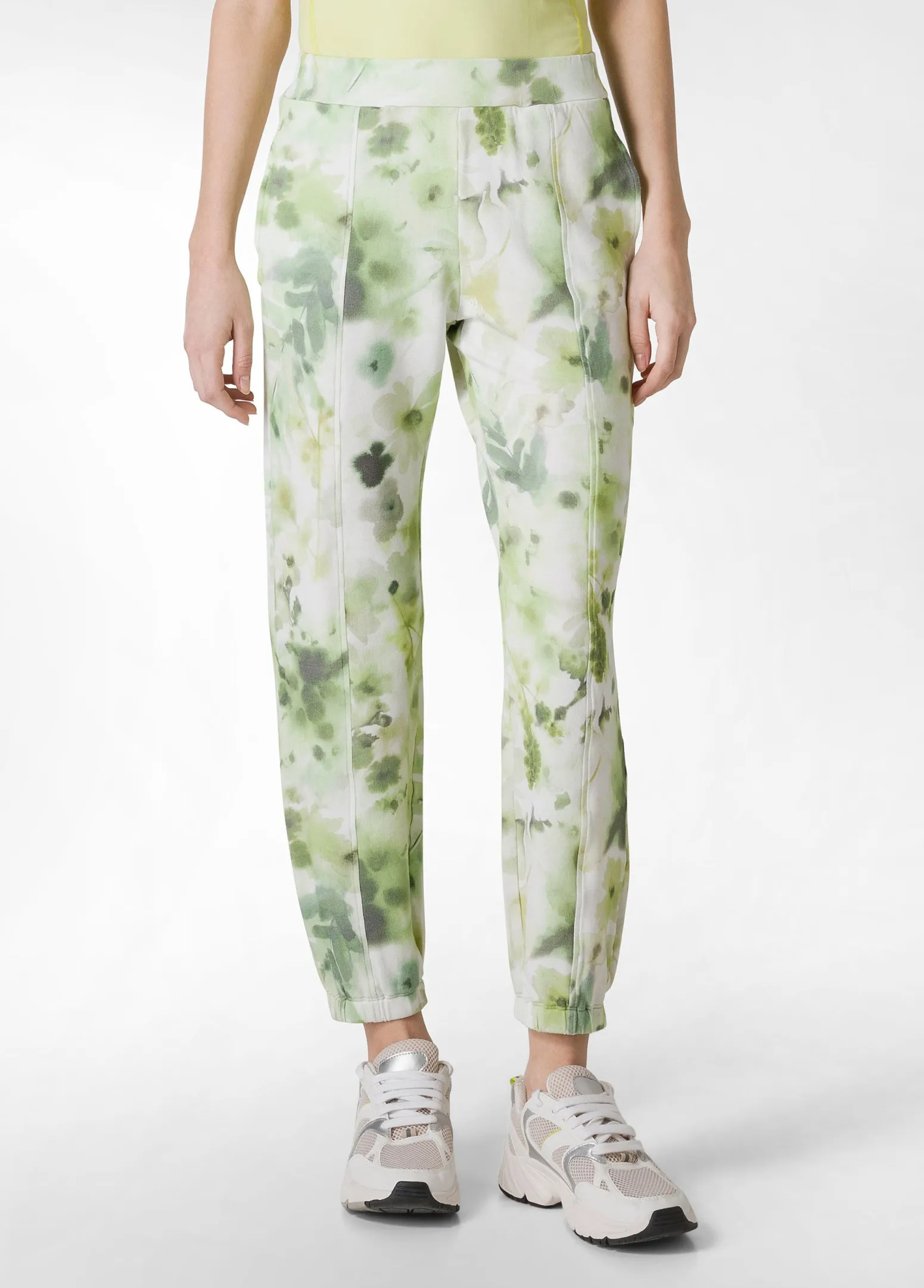 DEHA Pantaloni*Pantalone Morbido Misto Viscosa Stampato Verde