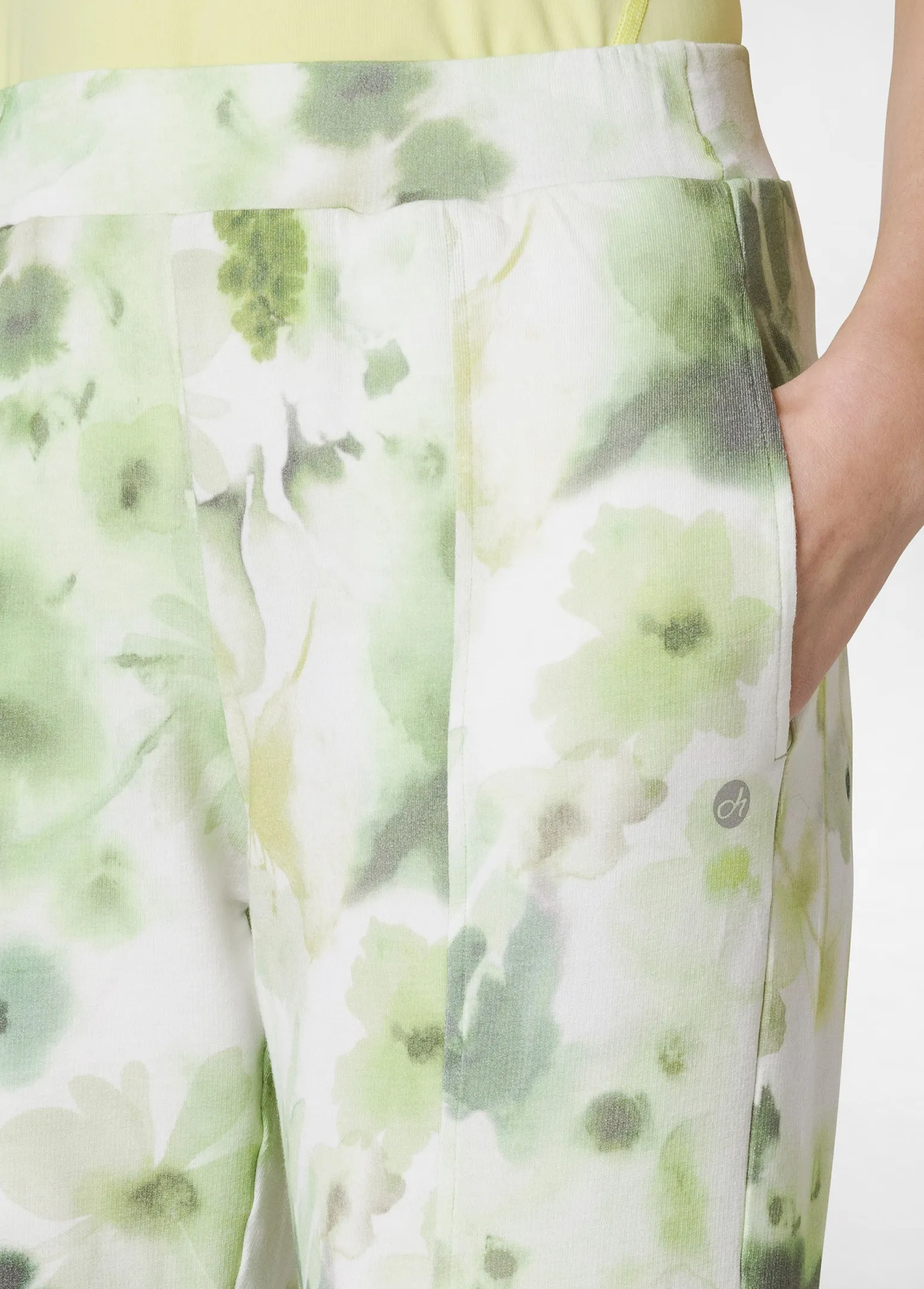 DEHA Pantaloni*Pantalone Morbido Misto Viscosa Stampato Verde