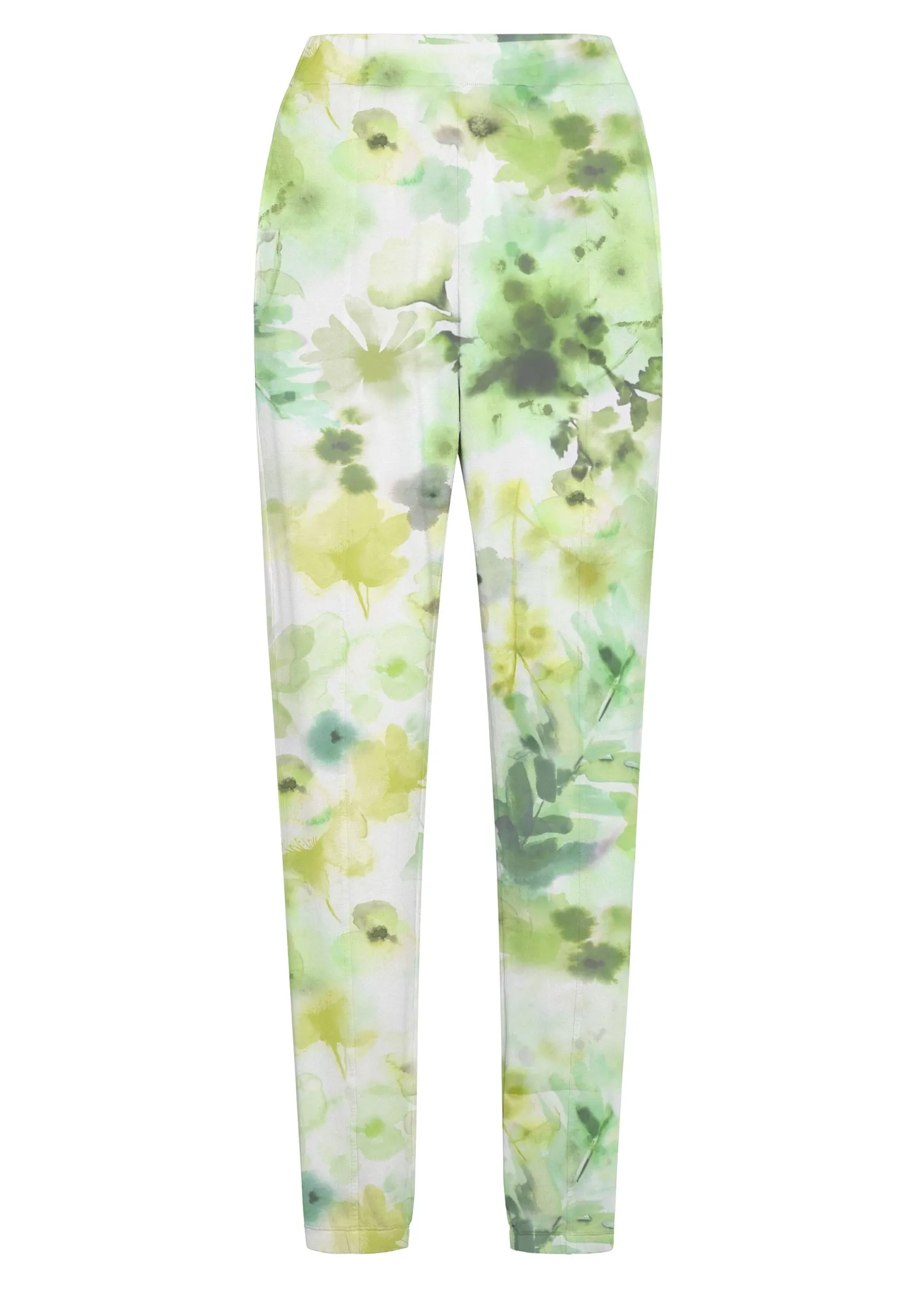 DEHA Pantaloni*Pantalone Morbido Misto Viscosa Stampato Verde