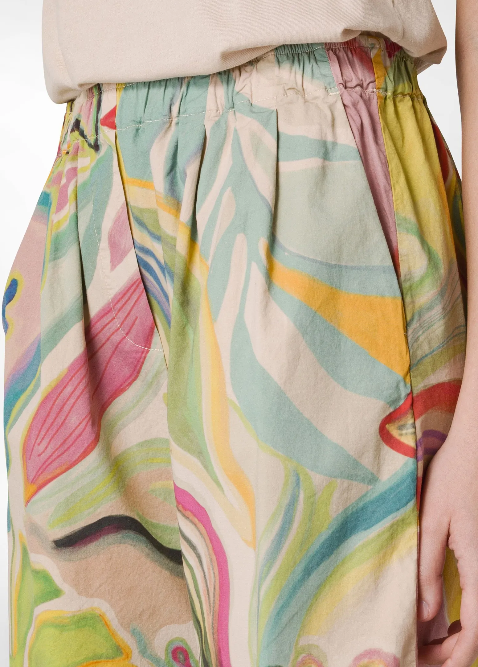 DEHA Pantaloni*Pantalone Relaxed Flower Power Verde