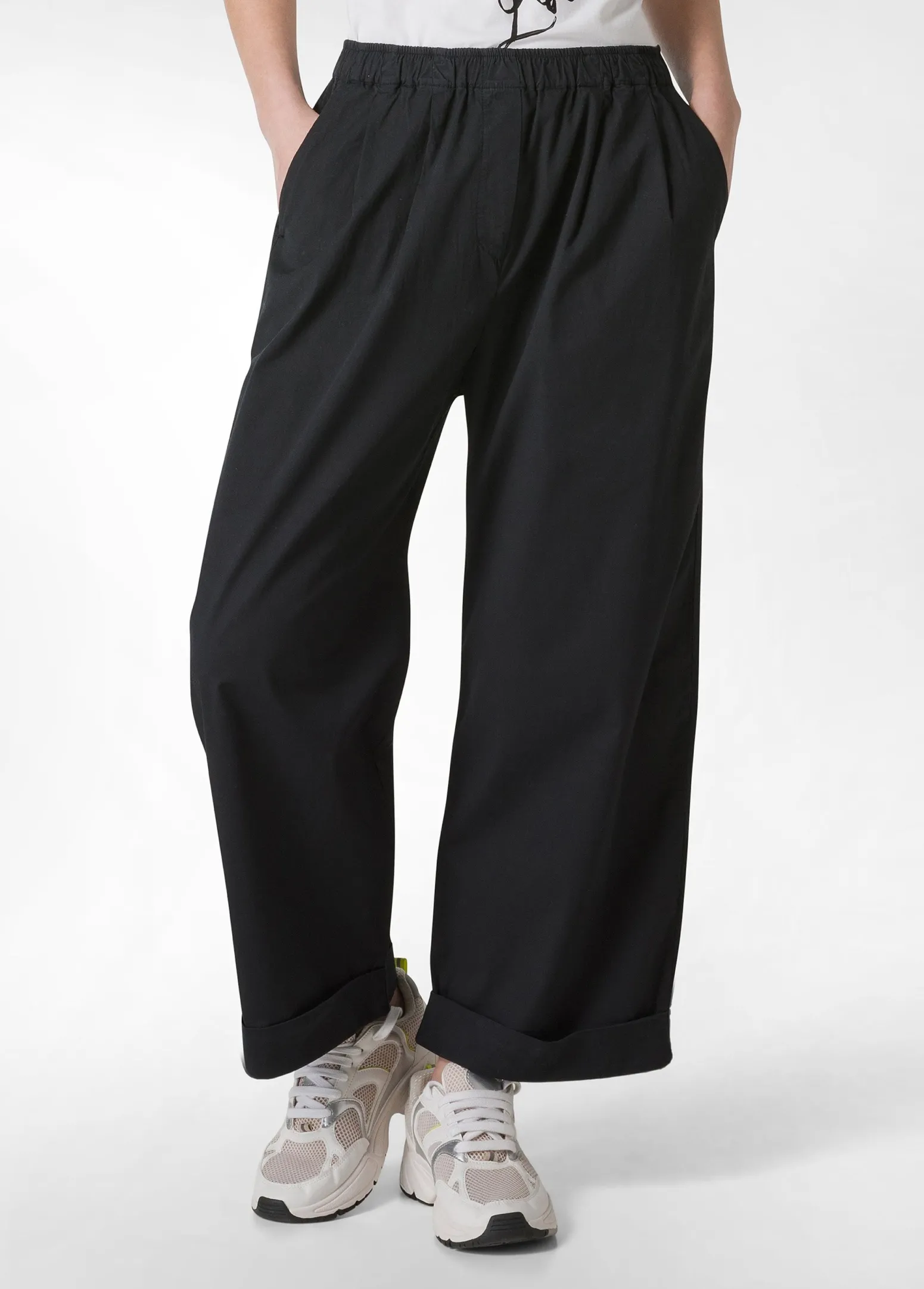 DEHA Pantaloni*Pantalone Relaxed In Popeline Nero