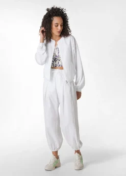 DEHA Pantaloni*Pantalone Relaxed In Popeline E Raso Bianco