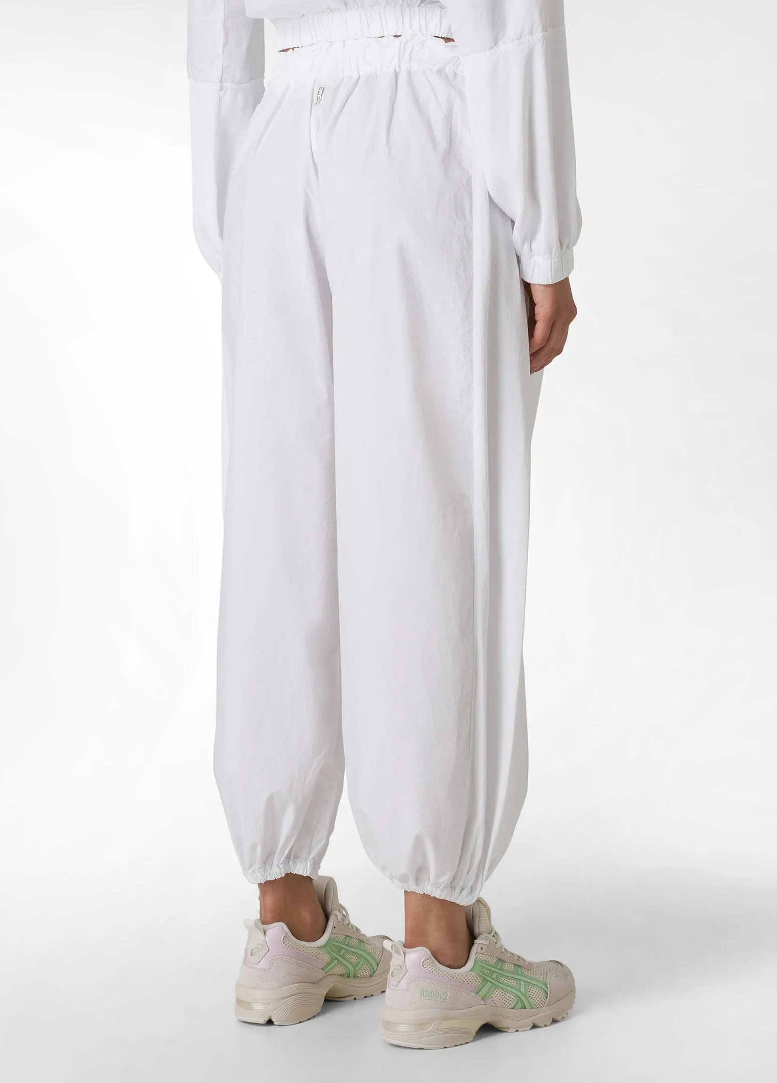 DEHA Pantaloni*Pantalone Relaxed In Popeline E Raso Bianco