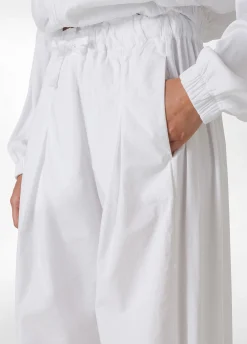 DEHA Pantaloni*Pantalone Relaxed In Popeline E Raso Bianco