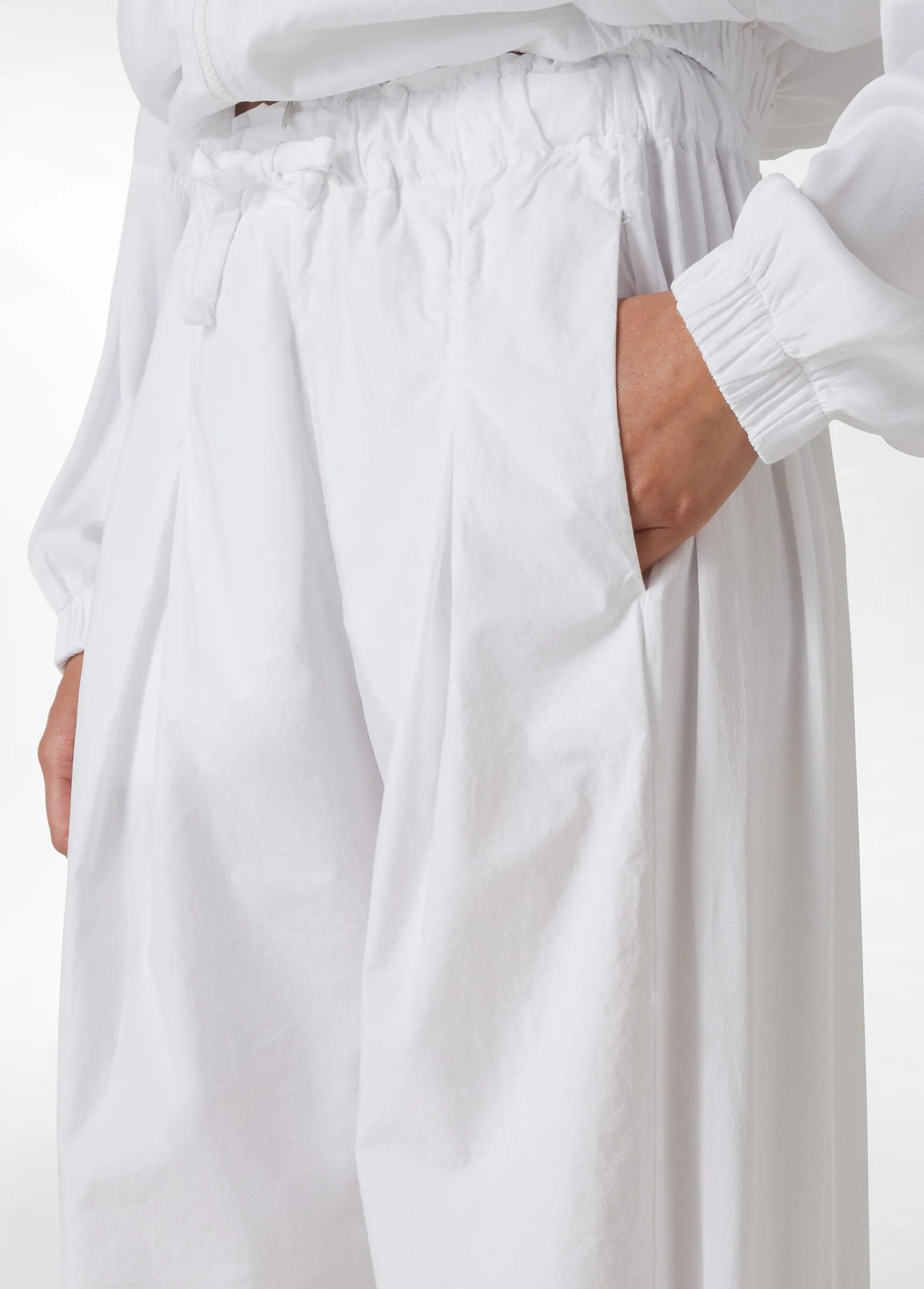 DEHA Pantaloni*Pantalone Relaxed In Popeline E Raso Bianco