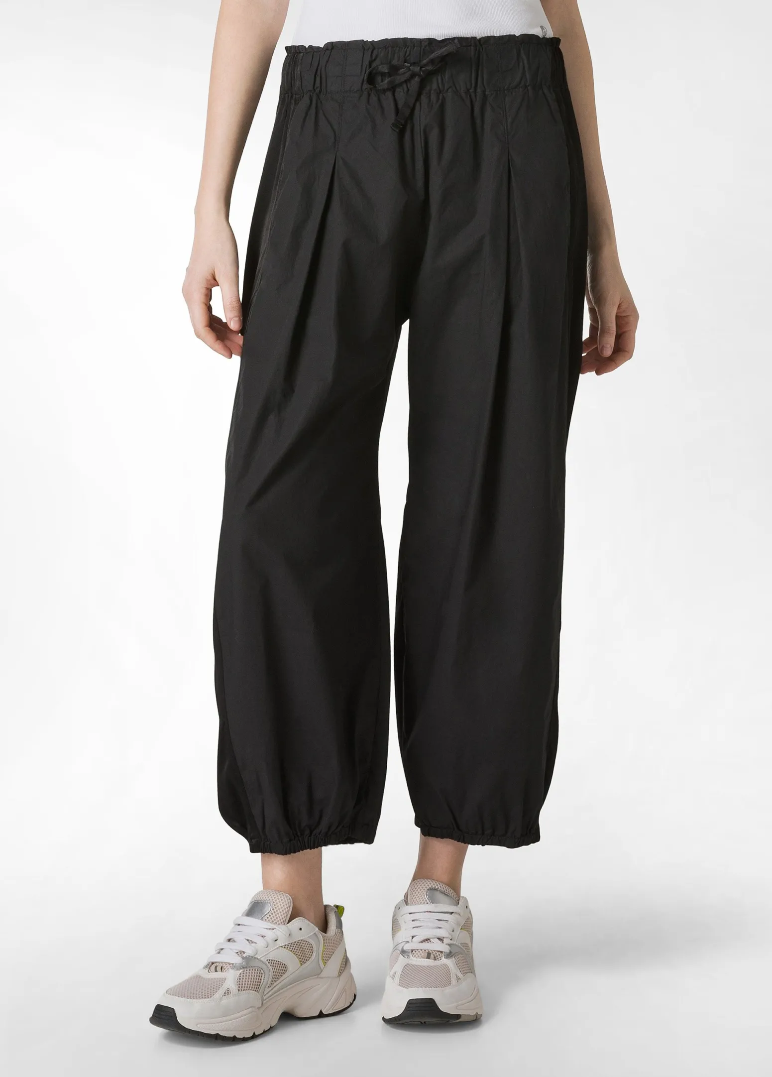 DEHA Pantaloni*Pantalone Relaxed In Popeline E Raso Nero