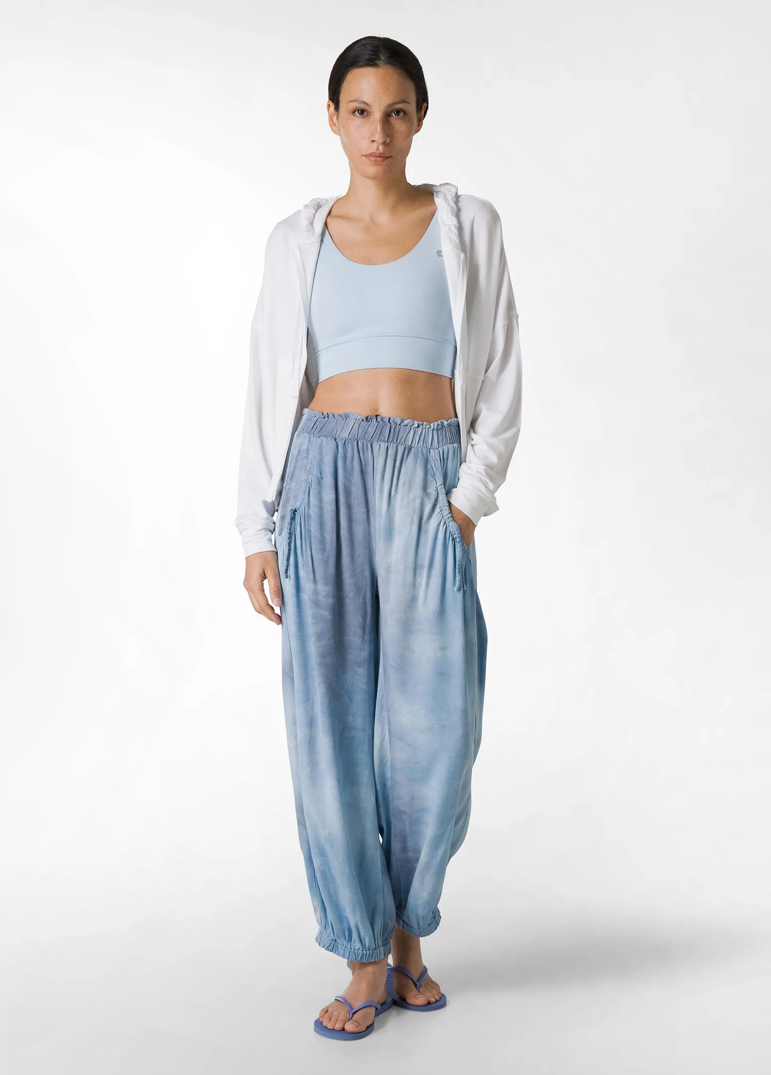 DEHA Pantaloni*Pantalone Relaxed In Twill Effetto Batik Blu