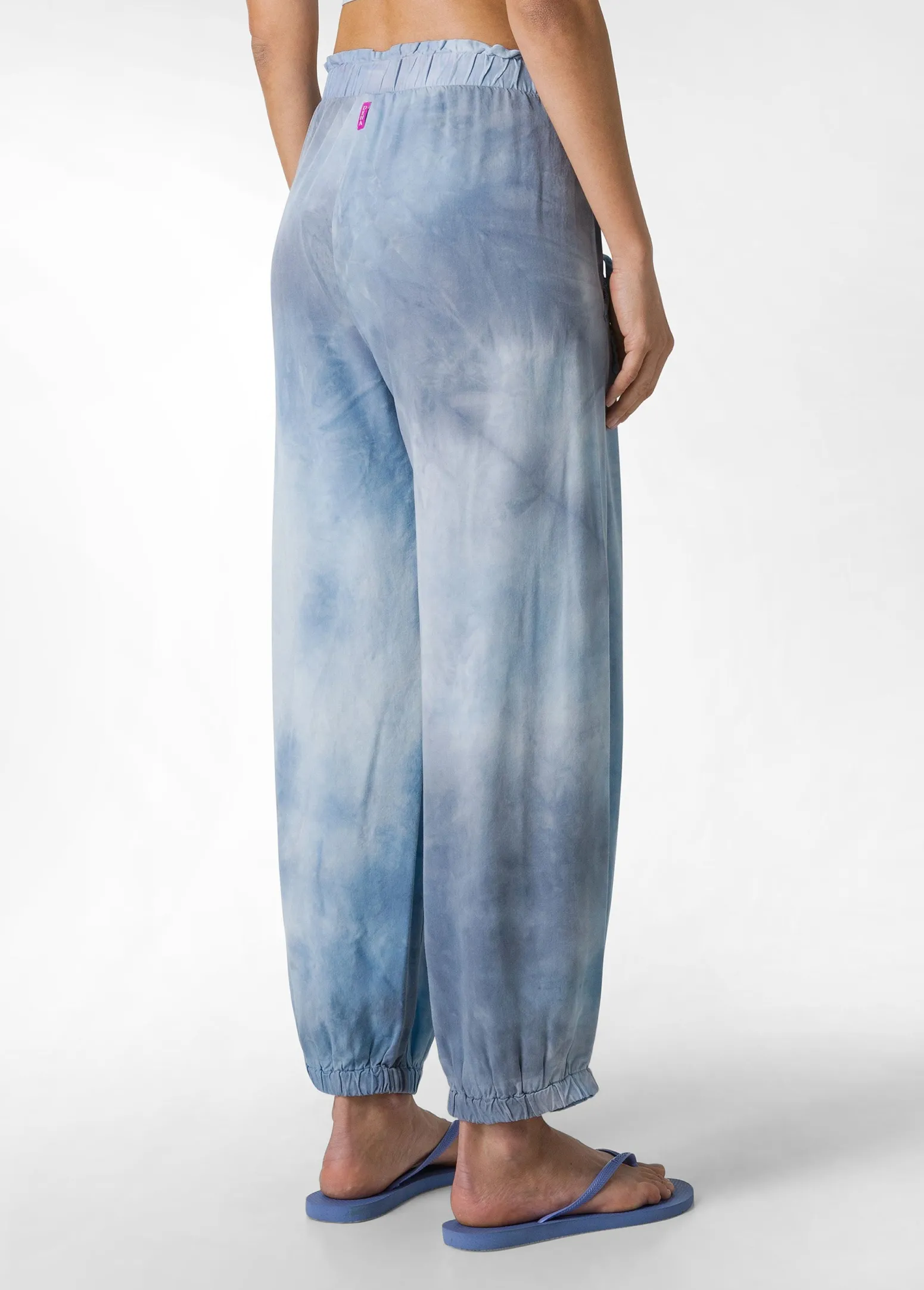 DEHA Pantaloni*Pantalone Relaxed In Twill Effetto Batik Blu