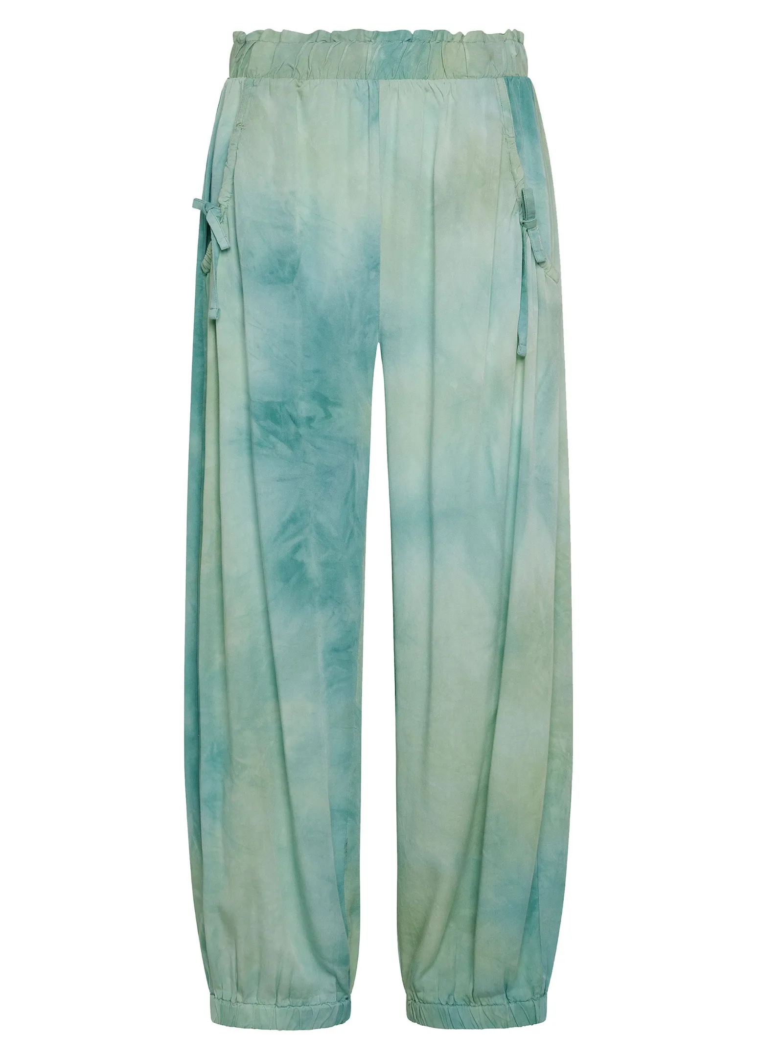 DEHA Pantaloni*Pantalone Relaxed In Twill Effetto Batik Verde