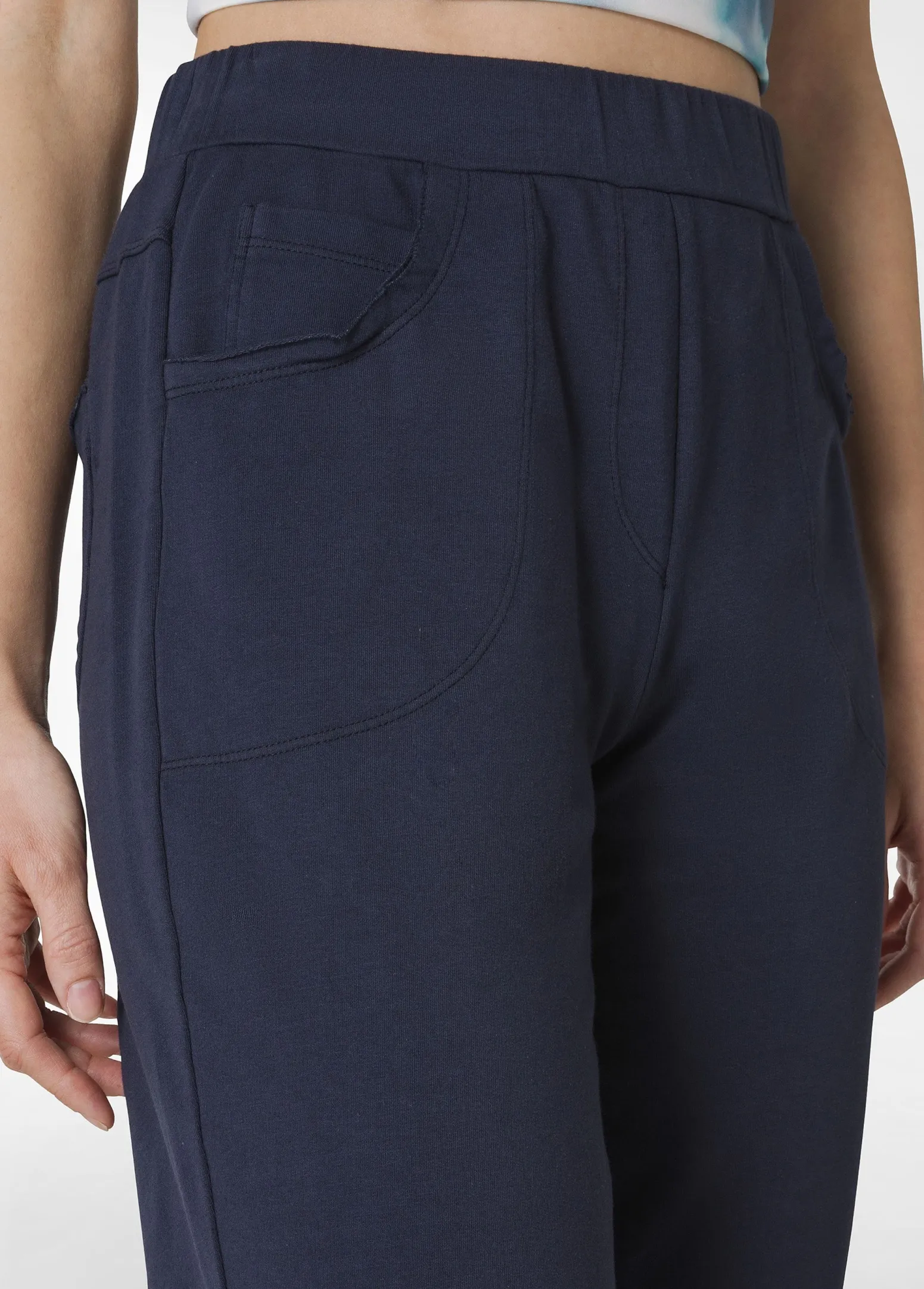 DEHA Pantaloni*Pantalone Slim Fit In Felpa Leggera Blu