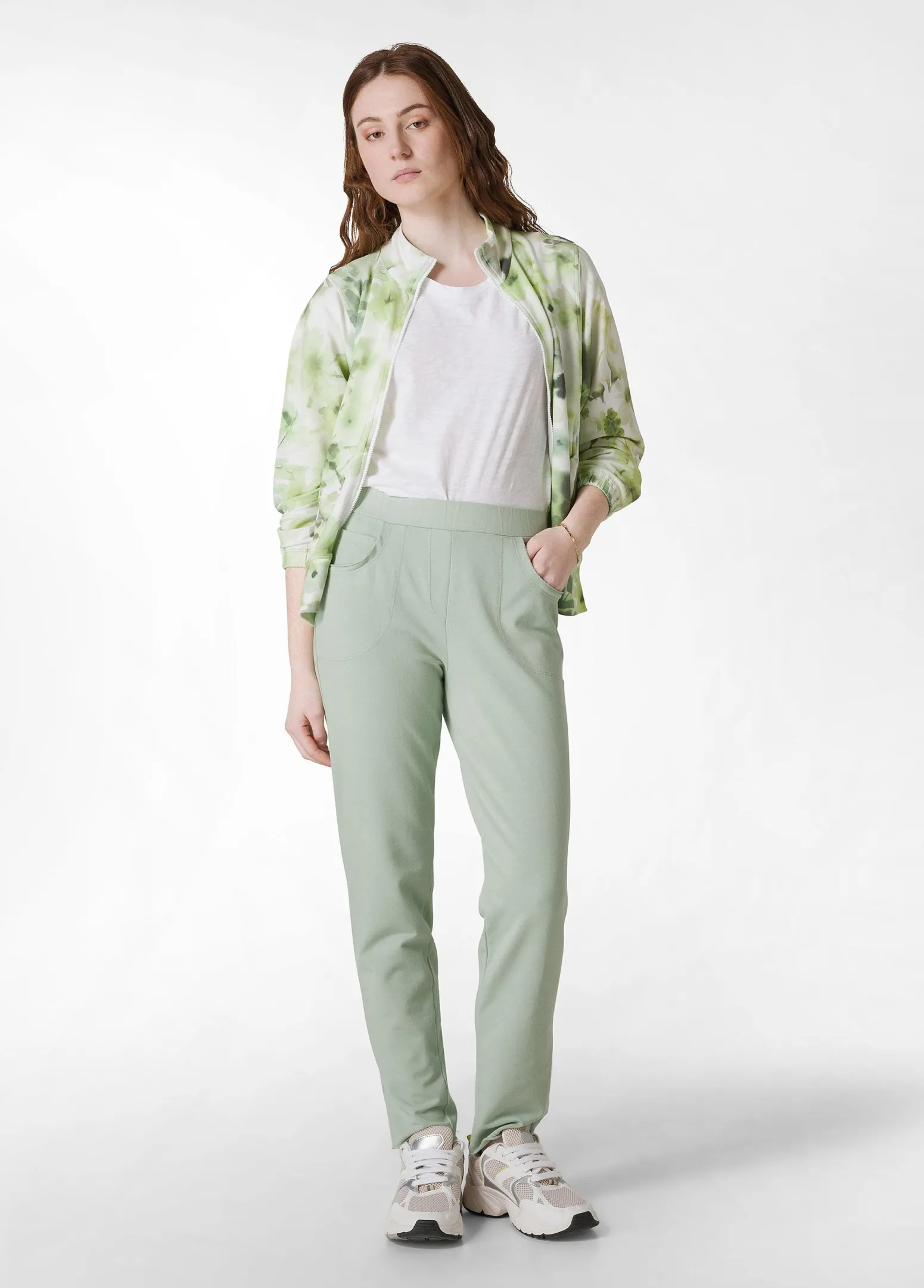 DEHA Pantaloni*Pantalone Slim Fit In Felpa Leggera Verde