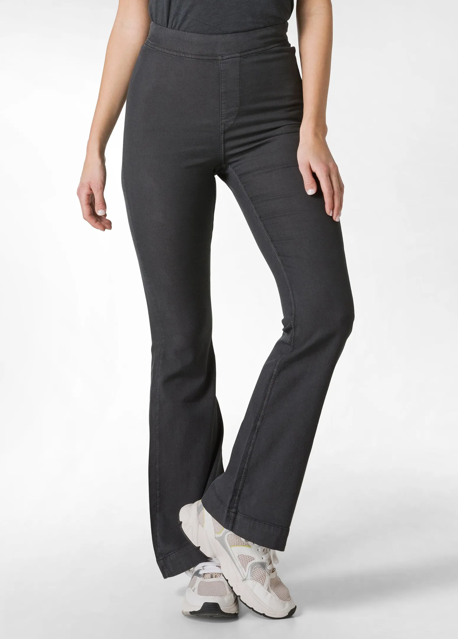DEHA Pantaloni*Pantalone Svasato In Gabardine Vintage Nero