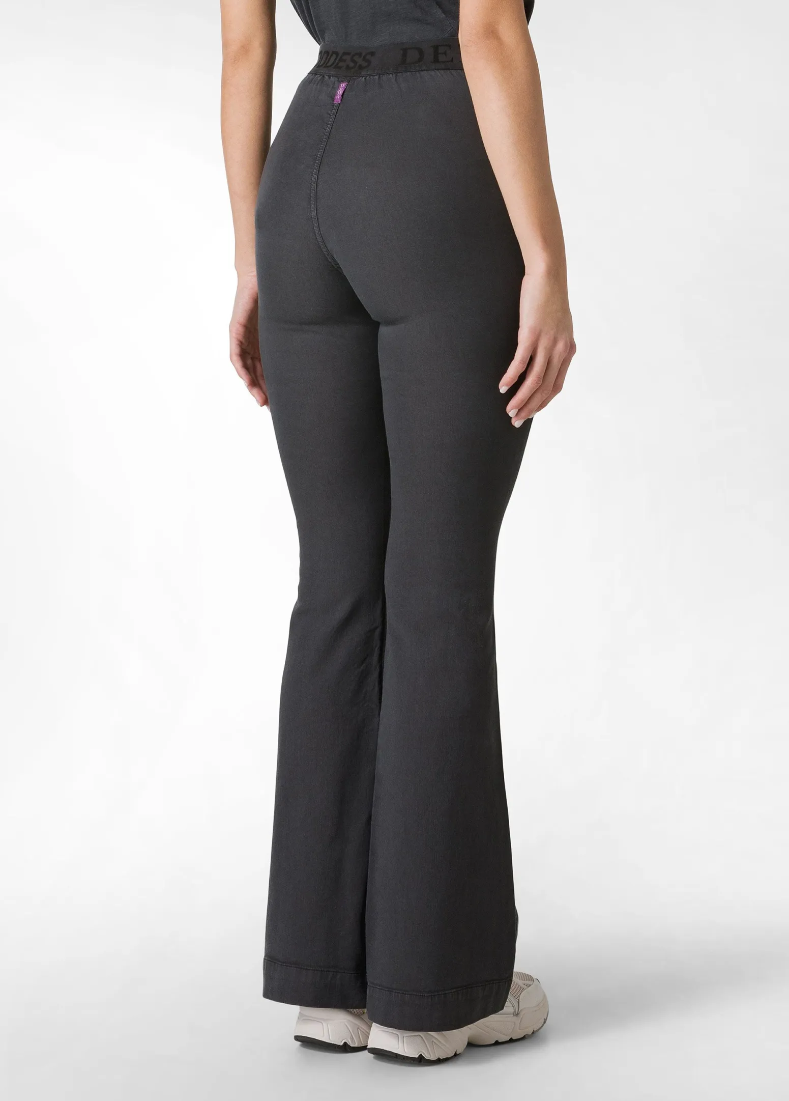 DEHA Pantaloni*Pantalone Svasato In Gabardine Vintage Nero