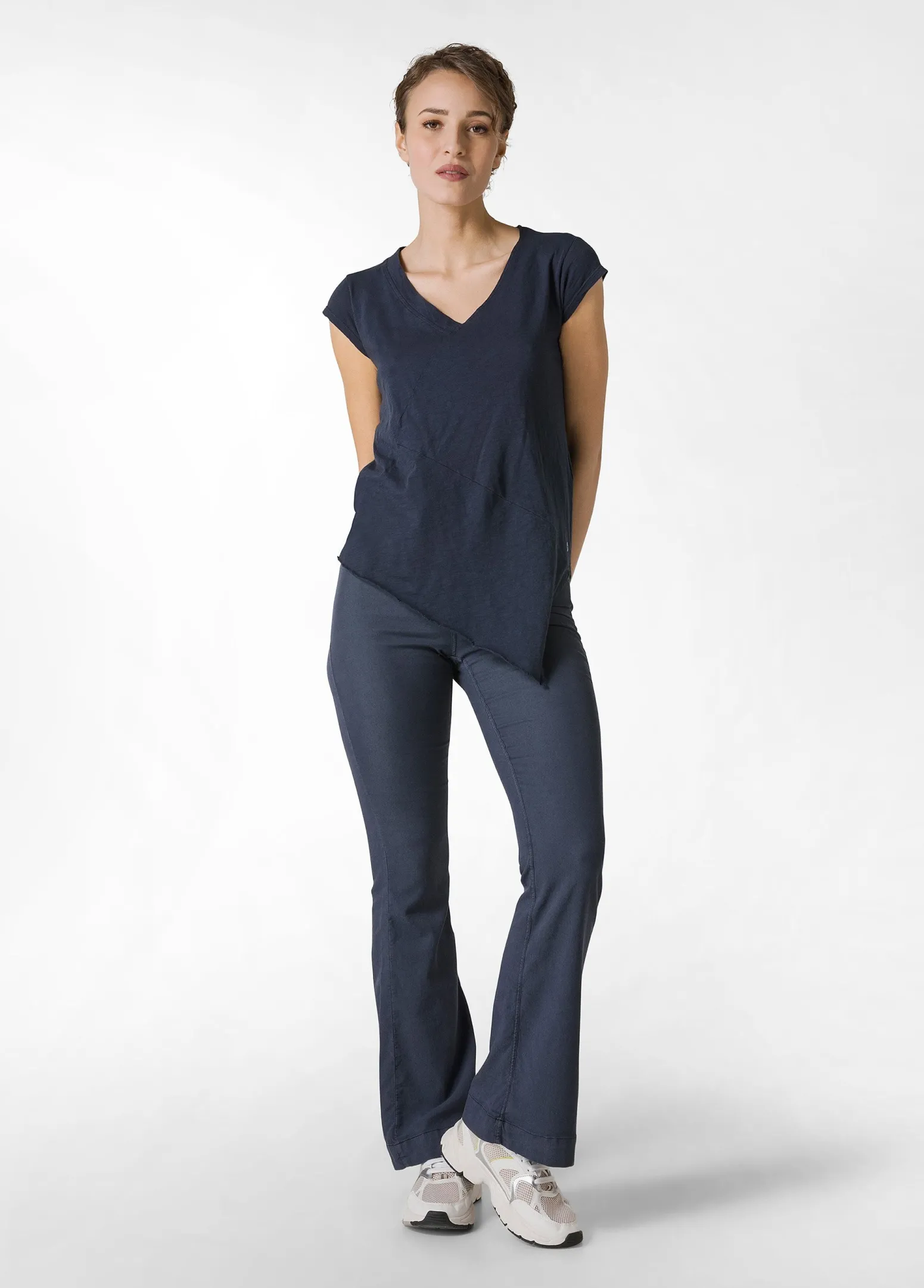 DEHA Pantaloni*Pantalone Svasato In Gabardine Vintage Blu