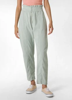DEHA Pantaloni*Pantalone Vita Alta In Gabardine Vintage Verde
