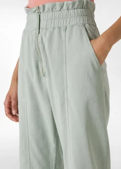DEHA Pantaloni*Pantalone Vita Alta In Gabardine Vintage Verde