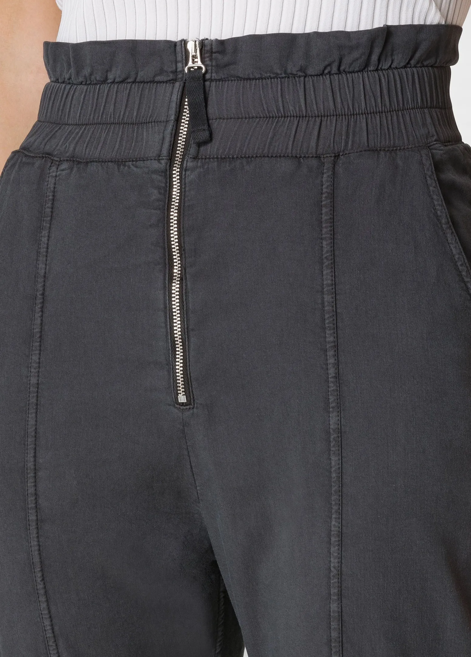 DEHA Pantaloni*Pantalone Vita Alta In Gabardine Vintage Nero