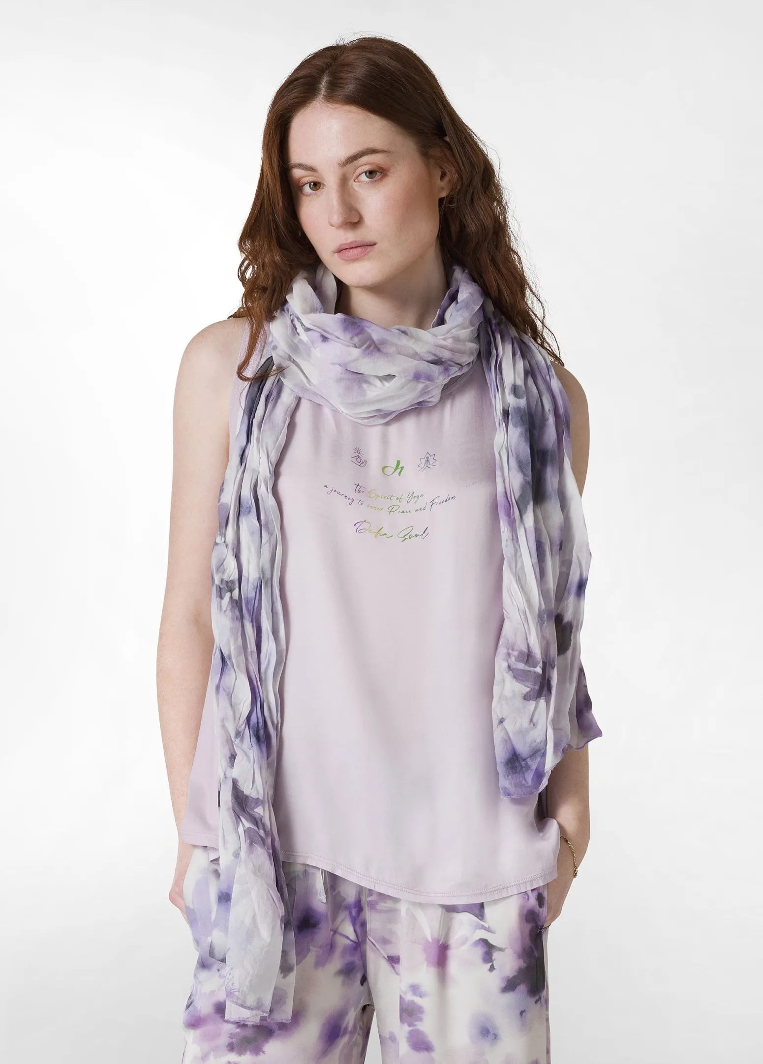 DEHA Accessori*Pashmina In Mussola Stampata Viola