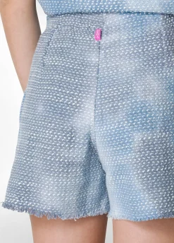 DEHA Bermuda*Shorts In Tweed Effetto Batik Blu