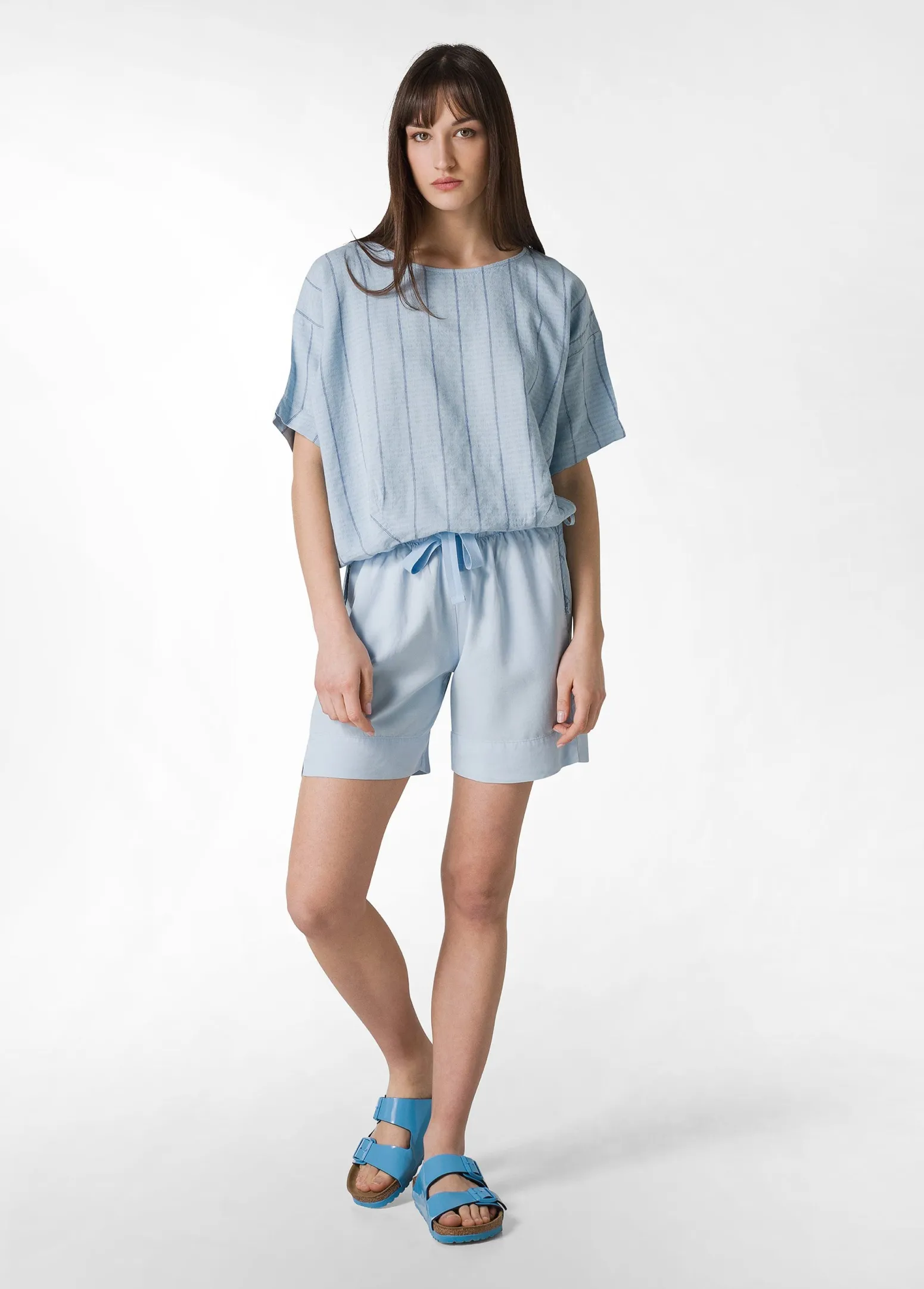 DEHA Bermuda*Shorts In Twill Tencel Blu