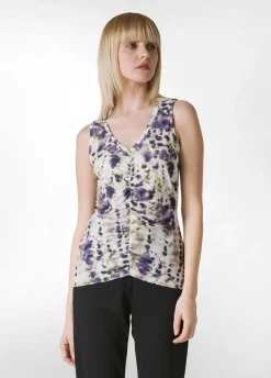 DEHA Top & T-Shirts*Top Arricciato Stampato Viola