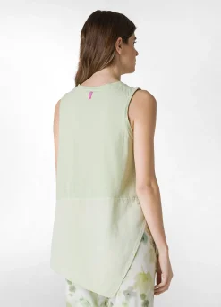 DEHA Top & T-Shirts*Top Asimmetrico Con Inserti In Lino Verde