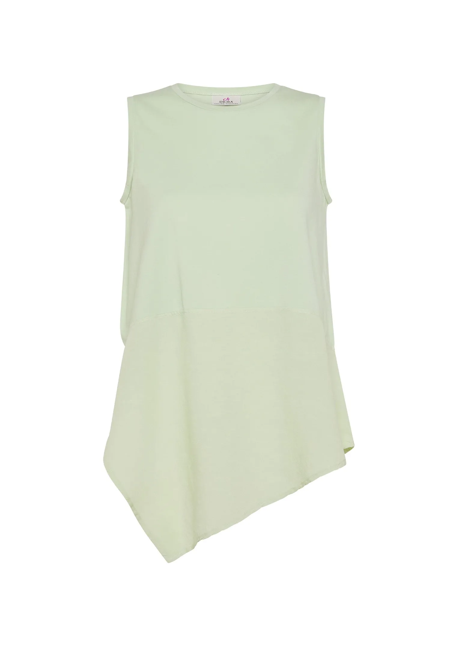 DEHA Top & T-Shirts*Top Asimmetrico Con Inserti In Lino Verde