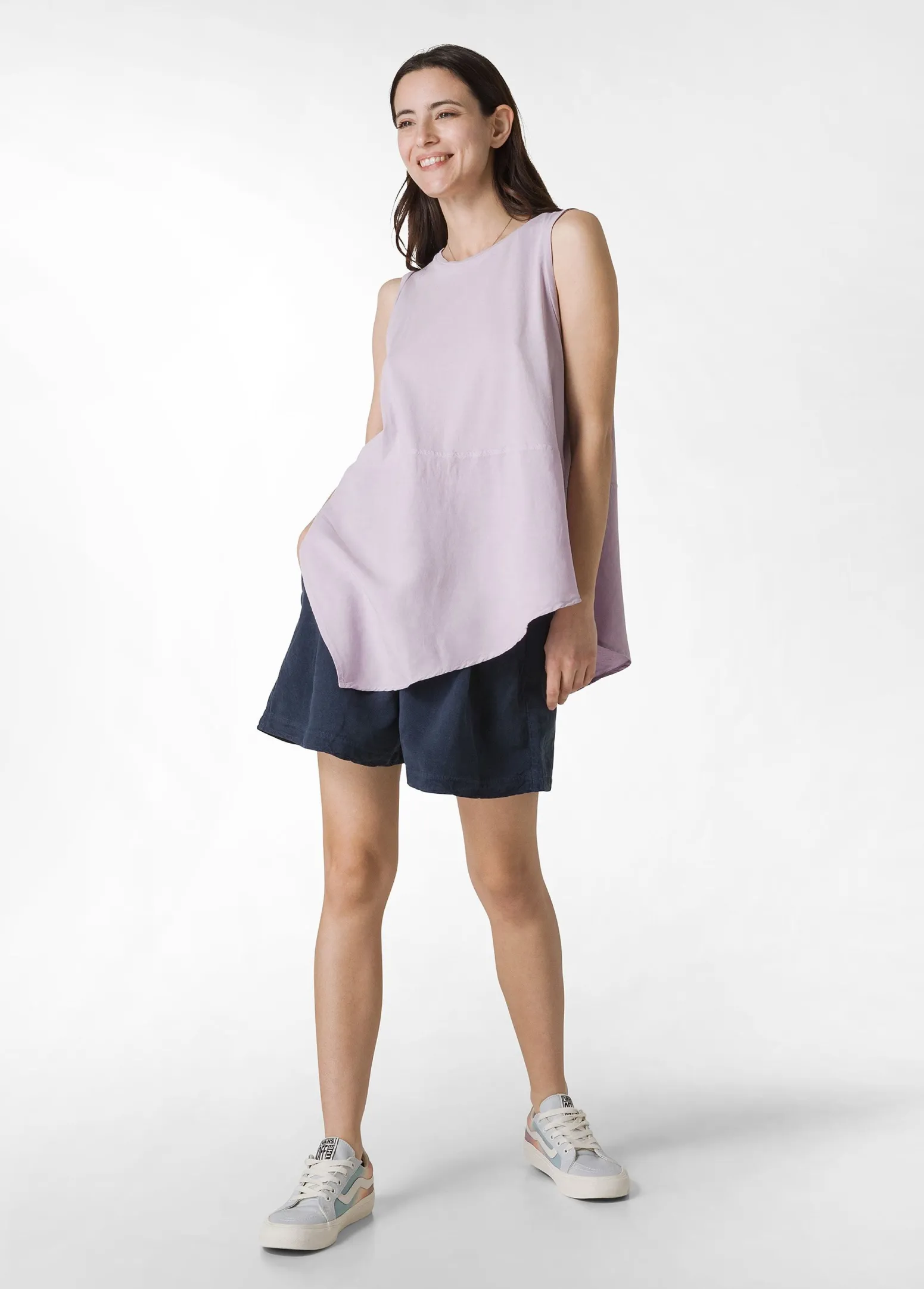 DEHA Top & T-Shirts*Top Asimmetrico Con Inserti In Lino Viola