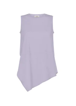 DEHA Top & T-Shirts*Top Asimmetrico Con Inserti In Lino Viola