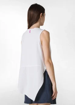 DEHA Top & T-Shirts*Top Asimmetrico Con Inserti In Lino Bianco