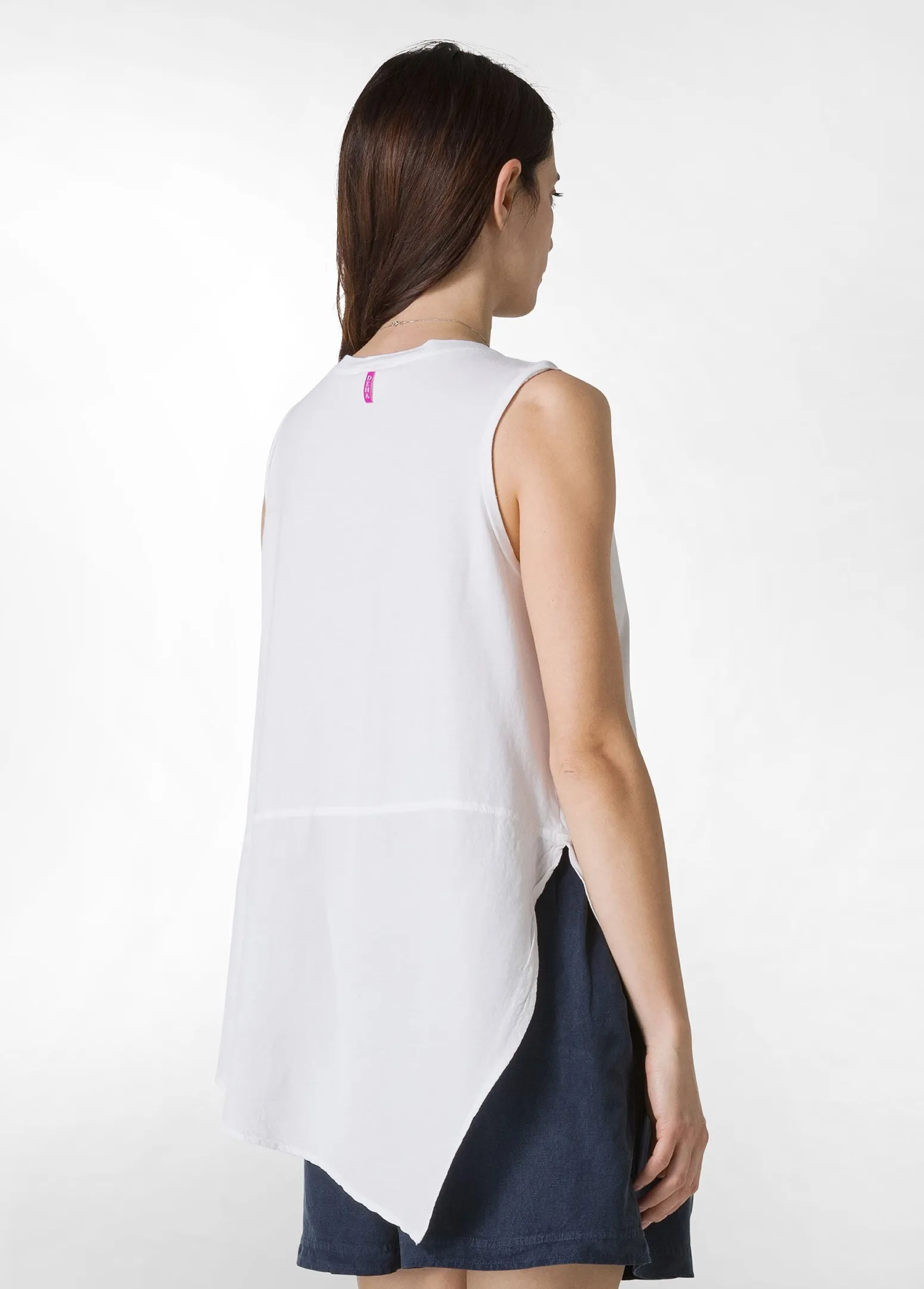 DEHA Top & T-Shirts*Top Asimmetrico Con Inserti In Lino Bianco