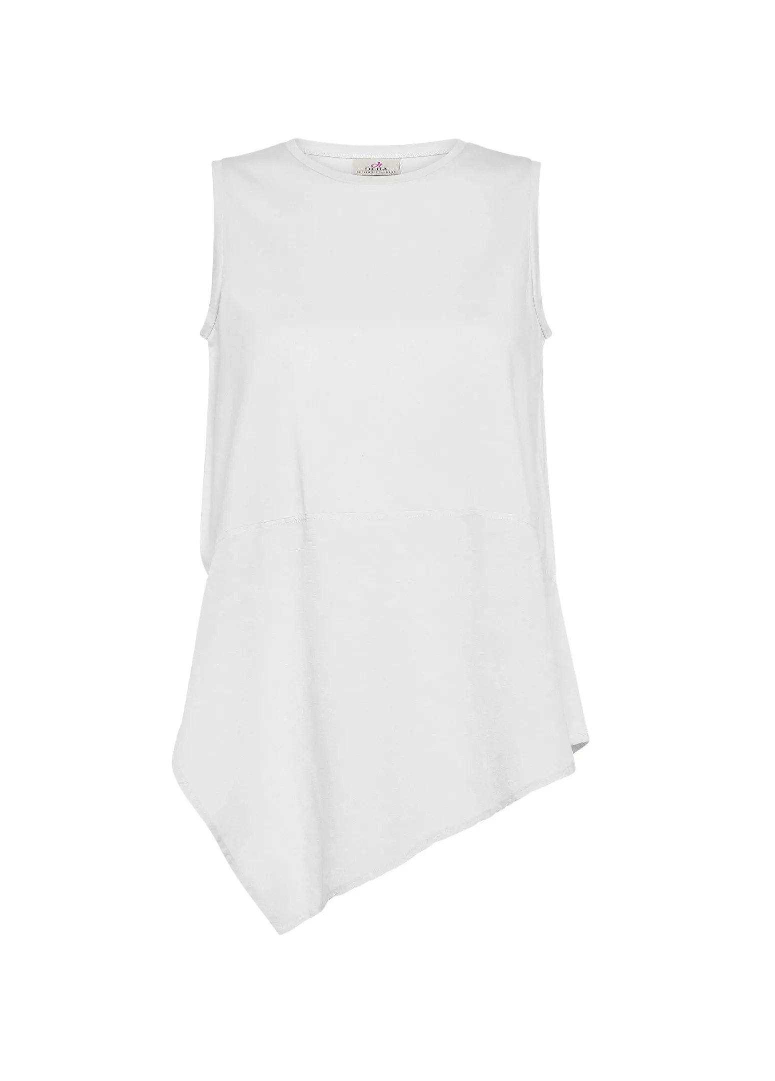DEHA Top & T-Shirts*Top Asimmetrico Con Inserti In Lino Bianco