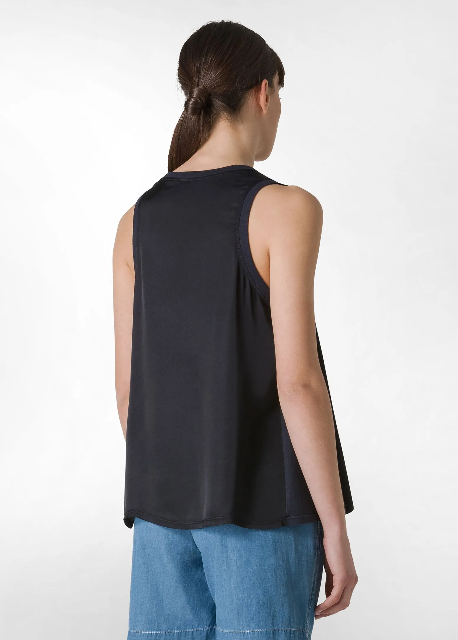 DEHA Top & T-Shirts*Top Con Inserti In Raso Blu