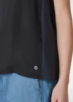 DEHA Top & T-Shirts*Top Con Inserti In Raso Blu