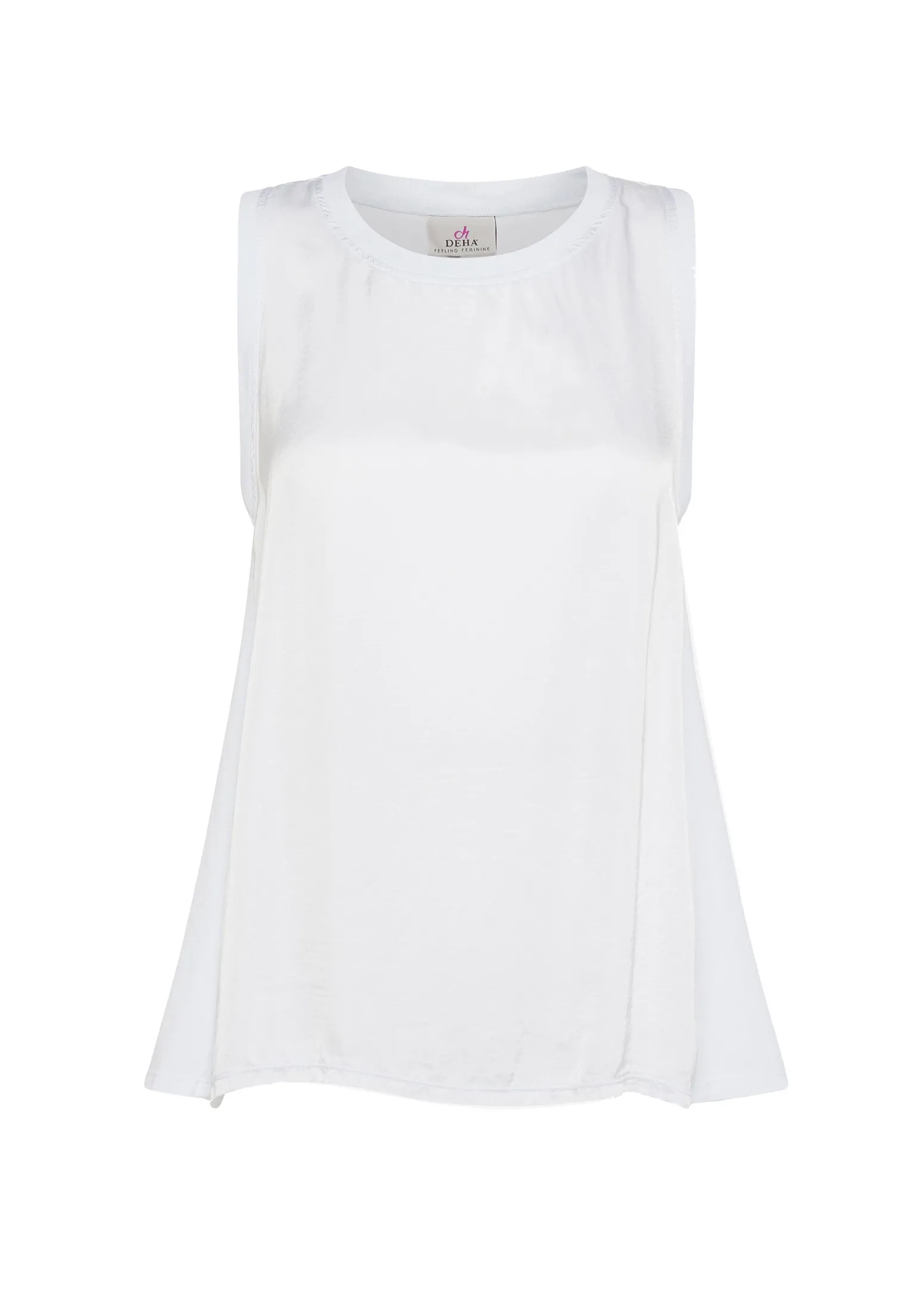 DEHA Top & T-Shirts*Top Con Inserti In Raso Bianco