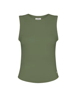 DEHA Canotte E Reggiseni Sportivi*Top In Costina Effetto Vintage Verde