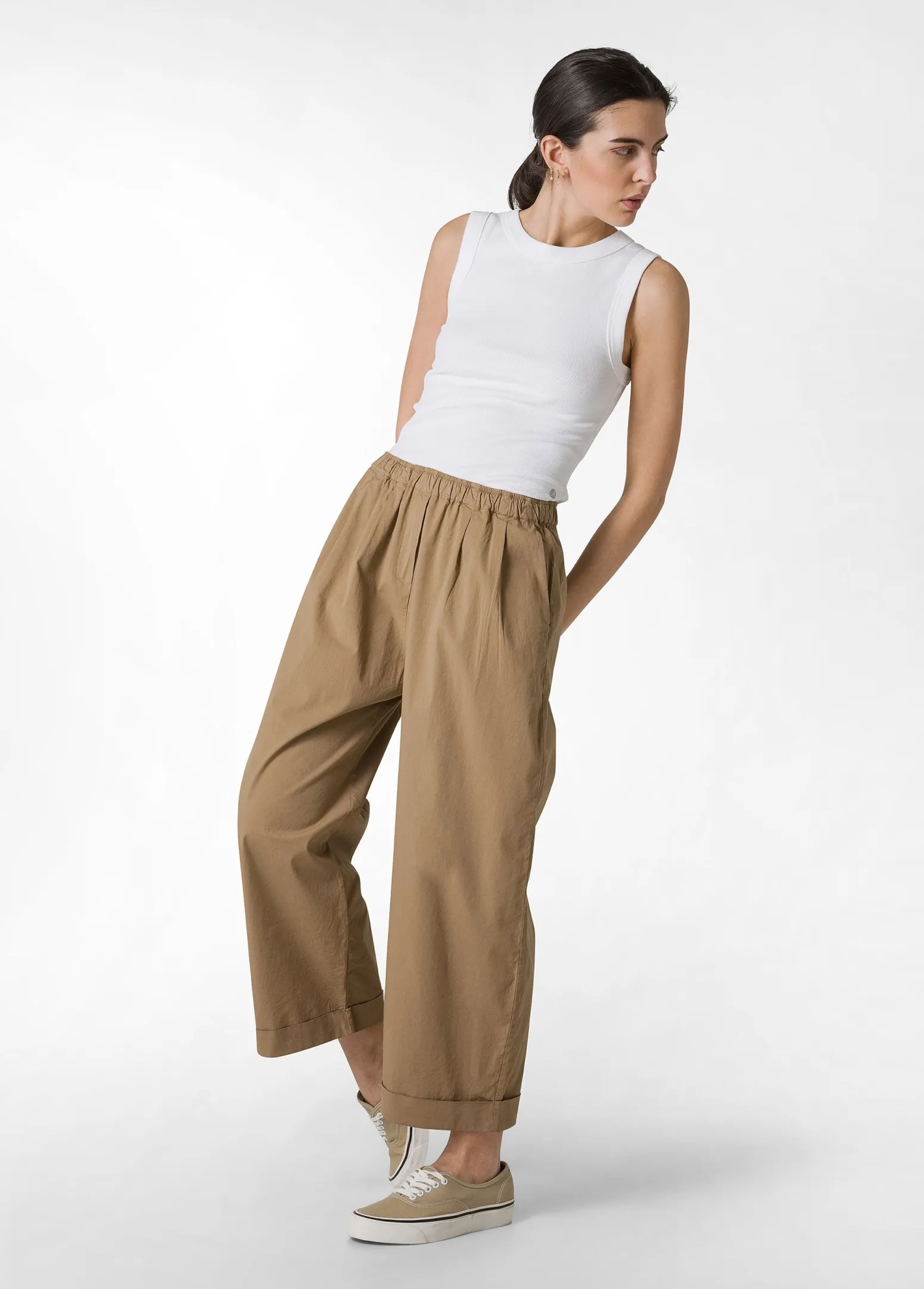 DEHA Top & T-Shirts*Top In Costina Effetto Vintage Bianco